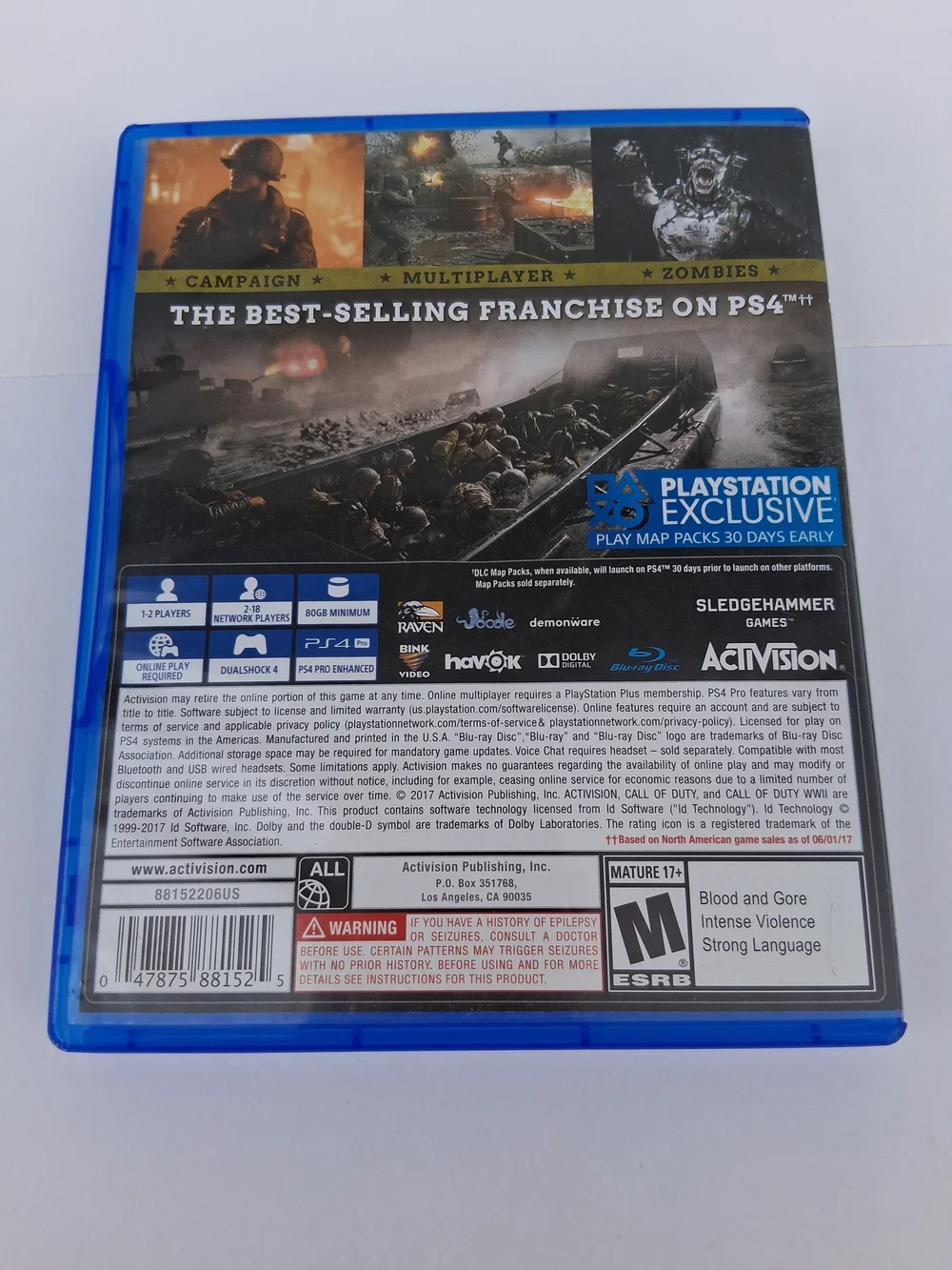 PlayStation 4 Games Include Call Of Duty WWII, Call Of Duty Vanguard& God Of War